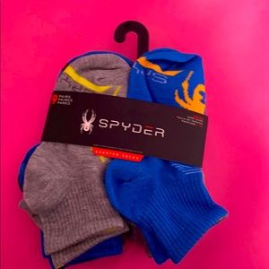 NEW-Spyder kids socks 7-10 blue,orange,gray,green